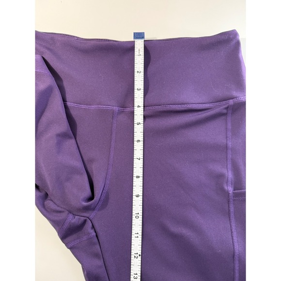 Cali Active Womens Purple Athletic Leggings Pockets Workout Athleisure Size M - Picture 7 of 8